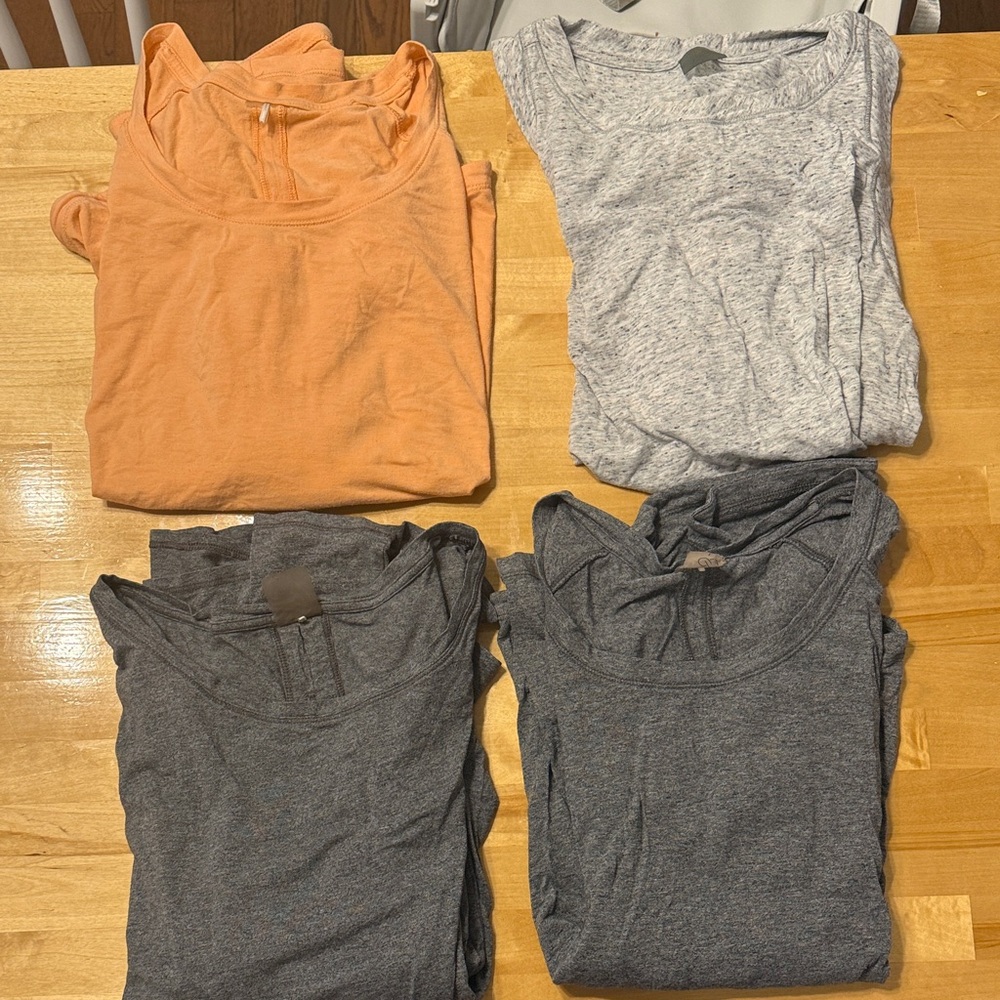 CALIA by Carrie Underwood BUNDLE Set of Four Casual T-Shirts in Orange and Gray